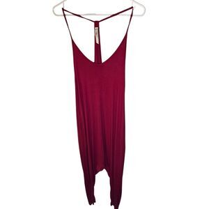 Women's Pink Baggy Harem Jumpsuit V-Neck Cami Size M Casual
